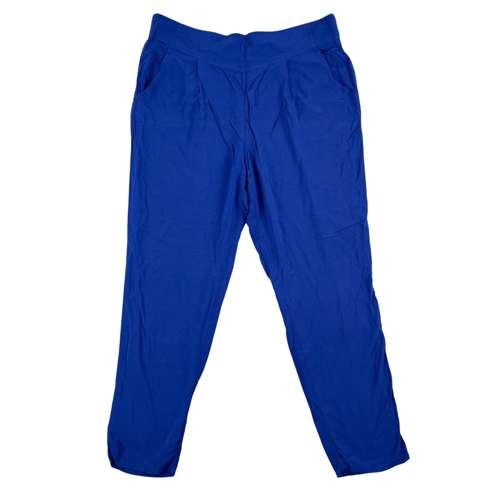 Free People We the Free Pants Womens M Blue Smocked Waist Relaxed Lounge Tapered